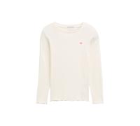 Tom Tailor Mädchen Kinder Basic Langarmshirt mit Rippstruktur,12906 - Wool White, 128/134
