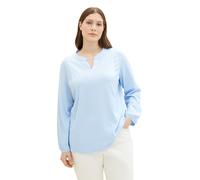 TOM TAILOR Damen Plussize Basic Bluse mit Streifen, 34913 - Blue White Thin Stripe, 50
