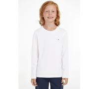 Langarmshirt TOMMY HILFIGER "BOYS BASIC CN KNIT L/S", Jungen, Gr. 12/152, weiß (hellweiß), Obermaterial: 100% Baumwolle, Basic, Basic schmal, Rundhals, Shirts Langarmshirt (50249566-12) hellweiß