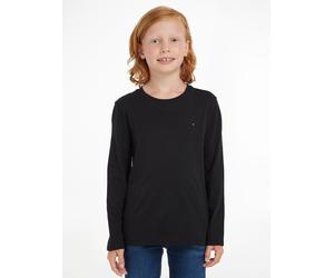 Langarmshirt TOMMY HILFIGER "BOYS BASIC CN KNIT L/S", Jungen, Gr. 5/110, grau (anthrazit), Obermaterial: 100% Baumwolle, Basic schmal, Rundhals, Shirts Langarmshirt, Kinder Kids Junior MiniMe,für Jung