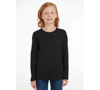 Langarmshirt TOMMY HILFIGER "BOYS BASIC CN KNIT L/S", Jungen, Gr. 6/116, grau (anthrazit), Obermaterial: 100% Baumwolle, Basic schmal, Rundhals, Shirts Langarmshirt, Kinder Kids Junior MiniMe,für Jung