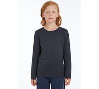 Langarmshirt TOMMY HILFIGER "BOYS BASIC CN KNIT L/S", Jungen, Gr. 7/122, blau (dunkelblau), Obermaterial: 100% Baumwolle, Basic, Basic schmal, Rundhals, Shirts Langarmshirt, Kinder Kids Junior MiniMe,