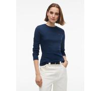 Langarmshirt TOMMY HILFIGER "CODY SLIM C-NK L/S T-SHIRT", Damen, Gr. L (42/44), blau (dunkelblau), Single Jersey, Obermaterial: 100% Baumwolle, unifarben, slim fit normal, Rundhals, Shirts Langarmshir