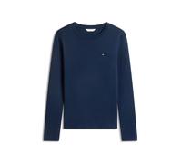 Langarmshirt TOMMY HILFIGER "CODY SLIM C-NK L/S T-SHIRT", Damen, Gr. XL (46), blau (dunkelblau), Single Jersey, Obermaterial: 100% Baumwolle, unifarben, slim fit normal, Rundhals, Shirts Langarmshirt,