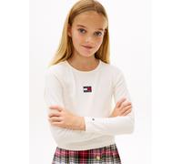 Tommy Hilfiger Girls Heritage Flag Rib Knit Tee LS KG0KG09065 White (Ancient White) 10 Years