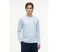 Langarmshirt TOMMY HILFIGER "SCRIPT STACK LS REGULAR TEE", Herren, Gr. XXL, breezy blau, Single Jersey, Obermaterial: 100% Baumwolle, regular fit normal, Rundhals, Shirts Langarmshirt (88218559-XXL) b