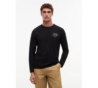 Langarmshirt TOMMY HILFIGER "SCRIPT STACK LS REGULAR TEE", Herren, Gr. XXL, schwarz, Single Jersey, Obermaterial: 100% Baumwolle, regular fit normal, Rundhals, Shirts Langarmshirt (65797549-XXL) schwa
