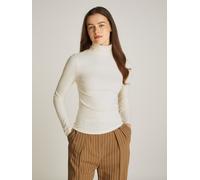 Tommy Hilfiger Damen Pullover Slim Rib Rollkragen, Beige (Calico), XXL