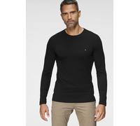 Tommy Hilfiger Slim Fit Longsleeve schwarz, Einfarbig