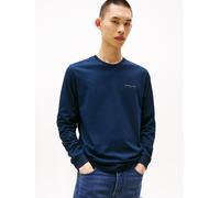 Tommy Jeans Herren Langarmshirt Slim Chest Linear aus Baumwolle Blau (Dark Night Navy) XL