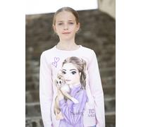 Langarmshirt TOPMODEL, Mädchen, Gr. 140, rosa (ballerina), Single Jersey, Obermaterial: 100% Baumwolle, bedruckt, hüftbedeckend, Rundhals, abgesteppte Kante, Shirts Langarmshirt, mit großem TOP Model