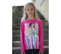 Langarmshirt TOPMODEL "Topmodel Langarmshirt", Mädchen, Gr. 140, pink (fandango pink), Single Jersey, Obermaterial: 100% Baumwolle, bedruckt, figurumspielend hüftbedeckend, Rundhals, abgesteppte Kante