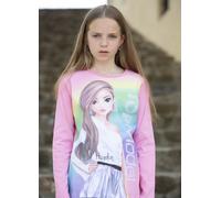 Langarmshirt TOPMODEL "Topmodel", Mädchen, Gr. 140, pink (sachet pink), Single Jersey, Obermaterial: 100% Baumwolle, bedruckt, figurumspielend hüftbedeckend, Rundhals, abgesteppte Kante, Shirts Langar