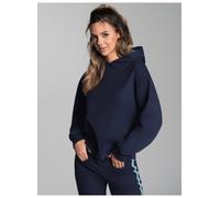 Sweatshirt TRIGEMA "TRIGEMA Dünner Oversize-Hoodie", Damen, Gr. M, blau (navy), 50% Baumwolle, 50% Polyester, Basic, Sweatshirts (97578812-M) navy