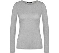 Langarmshirt TRIUMPH "Beauty Layers LSL Top Wool", Damen, Gr. XL, grau (medium grau melange), Single Jersey, Obermaterial: 100% Wolle, hüftbedeckend, Rundhals, Shirts Langarmshirt, weiche Wolle, langä