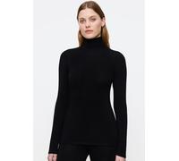Langarmshirt TRIUMPH "Beauty Layers Top LSL Turtleneck 04", Damen, Gr. L, schwarz, Single Jersey, Obermaterial: 48% Wolle, 48% Modal, 4% Elasthan, figurbetont hüftbedeckend, ohne Ausschnitt, Shirts La