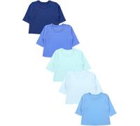 Langarmshirt TUPTAM "Shirt Baby Jungen Langarmshirt 5er Set", Mädchen, Gr. 104, blau (blau_variationen), Obermaterial: 100% Baumwolle CO., Shirts Langarmshirt (78687451-104) blau_variationen