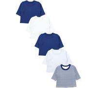 Langarmshirt TUPTAM "Shirt Baby Jungen Langarmshirt 5er Set", Mädchen, Gr. 50, blau (blau_streifen(bl)_weiß_streifen(gr)), Obermaterial: 100% Baumwolle CO., Shirts Langarmshirt (19582467-50) blau_stre