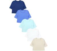 Langarmshirt TUPTAM "Shirt Baby Jungen Langarmshirt 5er Set", Mädchen, Gr. 56, blau (blau_weiß_beige), Obermaterial: 100% Baumwolle CO., Shirts Langarmshirt (10893654-56) blau_weiß_beige