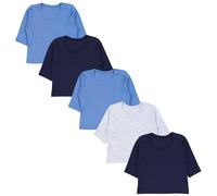 Langarmshirt TUPTAM "Shirt Baby Jungen Langarmshirt 5er Set", Mädchen, Gr. 62, grau (blau grau mix uni), Obermaterial: 100% Baumwolle CO., Shirts Langarmshirt (76603216-62) blau grau mix uni