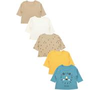 Langarmshirt TUPTAM "Shirt Baby Jungen Langarmshirt 5er Set", Mädchen, Gr. 74, gelb (gelb_braun_löwe_pfeil_beige), Obermaterial: 100% Baumwolle CO., Shirts Langarmshirt (99223209-74) gelb_braun_löwe_p