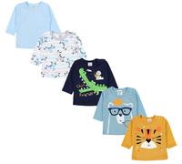 Langarmshirt TUPTAM "Shirt Baby Jungen Langarmshirt 5er Set", Mädchen, Gr. 92, blau (mehrfarbig 7), Obermaterial: 100% Baumwolle CO., Shirts Langarmshirt (41442050-92) mehrfarbig 7