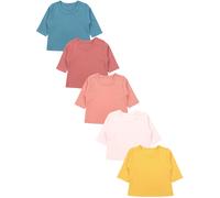 Langarmshirt TUPTAM "Shirt Baby Mädchen Langarmshirt 5er Set", Mädchen, Gr. 62, beige (braun_pink_blau_gelb), Obermaterial: 100% Baumwolle CO., Shirts Langarmshirt (15243304-62) braun_pink_blau_gelb
