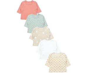 Langarmshirt TUPTAM "Shirt Baby Mädchen Langarmshirt 5er Set", Mädchen, Gr. 74, pink (grün_weiß_pink_blume), Obermaterial: 100% Baumwolle CO., Shirts Langarmshirt (36259307-74) grün_weiß_pink_blume