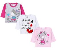 Langarmshirt TUPTAM "Shirt Unisex Baby Langarmshirt mit Spruch Aufdruck 3er Set", Mädchen, Gr. 68, rosa (mädchen), Obermaterial: 100% Baumwolle CO., Shirts Langarmshirt (54658122-68) mädchen