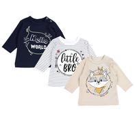 Langarmshirt TUPTAM "Shirt Unisex Baby Langarmshirt mit Spruch Aufdruck 3er Set", Mädchen, Gr. 74, blau (junge 2), Obermaterial: 100% Baumwolle CO., Shirts Langarmshirt (25917324-74) junge 2
