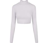 Langarmshirt URBAN CLASSICS "Urban Classics Damen", Damen, Gr. S, softlila, 95% Baumwolle, 5% Elasthan, unifarben, slim fit, hoch geschlossener Ausschnitt, Shirts Langarmshirt (44363122-S) softlila