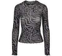 Urban Classics Ladies AOP Mesh Turtleneck Longsleeve in Gr. 5XL in Schwarz