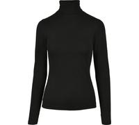 Langarmshirt URBAN CLASSICS "Urban Classics Damen Ladies Basic Turtleneck L/S", Damen, Gr. 3XL, schwarz, 95% Baumwolle, 5% Elasthan, unifarben, slim fit, Rundhals, Shirts Langarmshirt (18849049-XXXL)