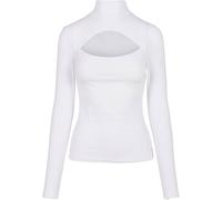 Langarmshirt URBAN CLASSICS "Urban Classics Damen Ladies Cut-Out Turtleneck Longsleeve", Mädchen, Gr. 3XL, weiß, 95% Baumwolle, 5% Elasthan, unifarben, slim fit, amerikanischer Ausschnitt, Shirts (579