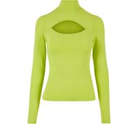 Langarmshirt URBAN CLASSICS "Urban Classics Damen Ladies Cut-Out Turtleneck Longsleeve", Mädchen, Gr. S, frozengelb, 95% Baumwolle, 5% Elasthan, unifarben, slim fit, amerikanischer Ausschnitt, Shirts 