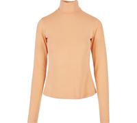 Langarmshirt URBAN CLASSICS "Urban Classics Damen Ladies Modal Turtleneck Longsleeve", Mädchen, Gr. XL, beige (papaya), 77% Modal, 23% Polyester, unifarben, normal, hoch geschlossener Ausschnitt, Shir