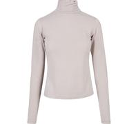 Langarmshirt URBAN CLASSICS "Urban Classics Damen Ladies Modal Turtleneck Longsleeve", Mädchen, Gr. XS, beige (warmgrau), 77% Modal, 23% Polyester, unifarben, normal, hoch geschlossener Ausschnitt, Sh