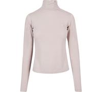 Langarmshirt URBAN CLASSICS "Urban Classics Damen Ladies Modal Turtleneck Longsleeve", Mädchen, Gr. XS, warmgrau, 77% Modal, 23% Polyester, unifarben, normal, hoch geschlossener Ausschnitt, Shirts Lan