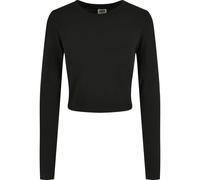 Langarmshirt URBAN CLASSICS "Urban Classics Damen Ladies Organic Cropped Longsleeve", Damen, Gr. 3XL, schwarz, 95% Baumwolle, 5% Elasthan, unifarben, slim fit, Rundhals, Shirts Langarmshirt (93494847-