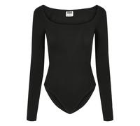 Langarmshirt URBAN CLASSICS "Urban Classics Damen Ladies Organic Longsleeve Body", Damen, Gr. XXL, schwarz, 95% Baumwolle, 5% Elasthan, unifarben, slim fit, eckiger Ausschnitt, Shirts Langarmshirt (69