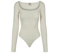 Langarmshirt URBAN CLASSICS "Urban Classics Damen Ladies Organic Longsleeve Body", Mädchen, Gr. M, sandweiß, 95% Baumwolle, 5% Elasthan, unifarben, slim fit, eckiger Ausschnitt, Shirts Langarmshirt (1