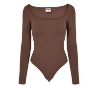 Urban Classics Damen Ladies Organic Longsleeve Body T-Shirt, bark, XXL