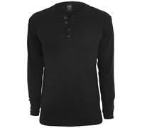 Urban Classics Basic Henley L/S Tee Männer in Gr. S in Schwarz
