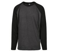 Langarmshirt URBAN CLASSICS "Urban Classics Herren Raglan Contrast LS", Herren, Gr. M, charcoal, schwarz, 100% Baumwolle, mehrfarbig, normal, Rundhals, Shirts Langarmshirt (40227833-M) charcoal, schwa