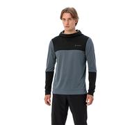 Langarmshirt VAUDE, Herren, Gr. XXL, schwarz (schwarz, heron), Obermaterial: 88% Polyester, 12% Wolle, Shirts Langarmshirt, legerer Schnitt, mit Kapuze, mit seitlicher Reißverschlusstasche (82243617-X