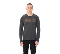 Langarmshirt VAUDE "MEN'S ROSEMOOR LS T-SHIRT III", Herren, Gr. XL, schwarz (schwarz, savann), Obermaterial: 75% Polyester, 25% Lyocell (TENCEL™), normal, Rundhals, Shirts Langarmshirt, ohne Kragen, R