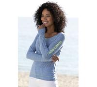 Langarmshirt VENICE BEACH Gr. 32/34, blau (blau, meliert) Damen Shirts (200870-32) blau, meliert