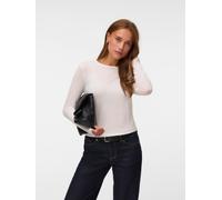 Langarmshirt VERO MODA "VMADA LS TOP JRS NOOS", Damen, Gr. M, weiß (snow weiß), Jersey, Obermaterial: 95% Lyocell, 5% Elasthan, unifarben, regular fit normal, Rundhals, Shirts Langarmshirt, Materialmi