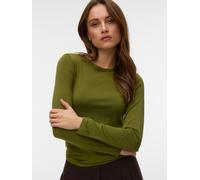 Langarmshirt VERO MODA "VMADA LS TOP JRS NOOS", Damen, Gr. XL, grün (sphagnum), Jersey, Obermaterial: 95% Lyocell, 5% Elasthan, unifarben, regular fit normal, Rundhals, Shirts Langarmshirt, Materialmi