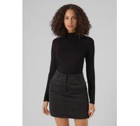 Langarmshirt VERO MODA "VMALBERTE LS ROLLNECK TOP JRS NOOS", Damen, Gr. S, schwarz, Jersey, Obermaterial: 95% Viskose, 5% Elasthan, unifarben, normal, Rundhals, Shirts Langarmshirt, Viskosemischung (2